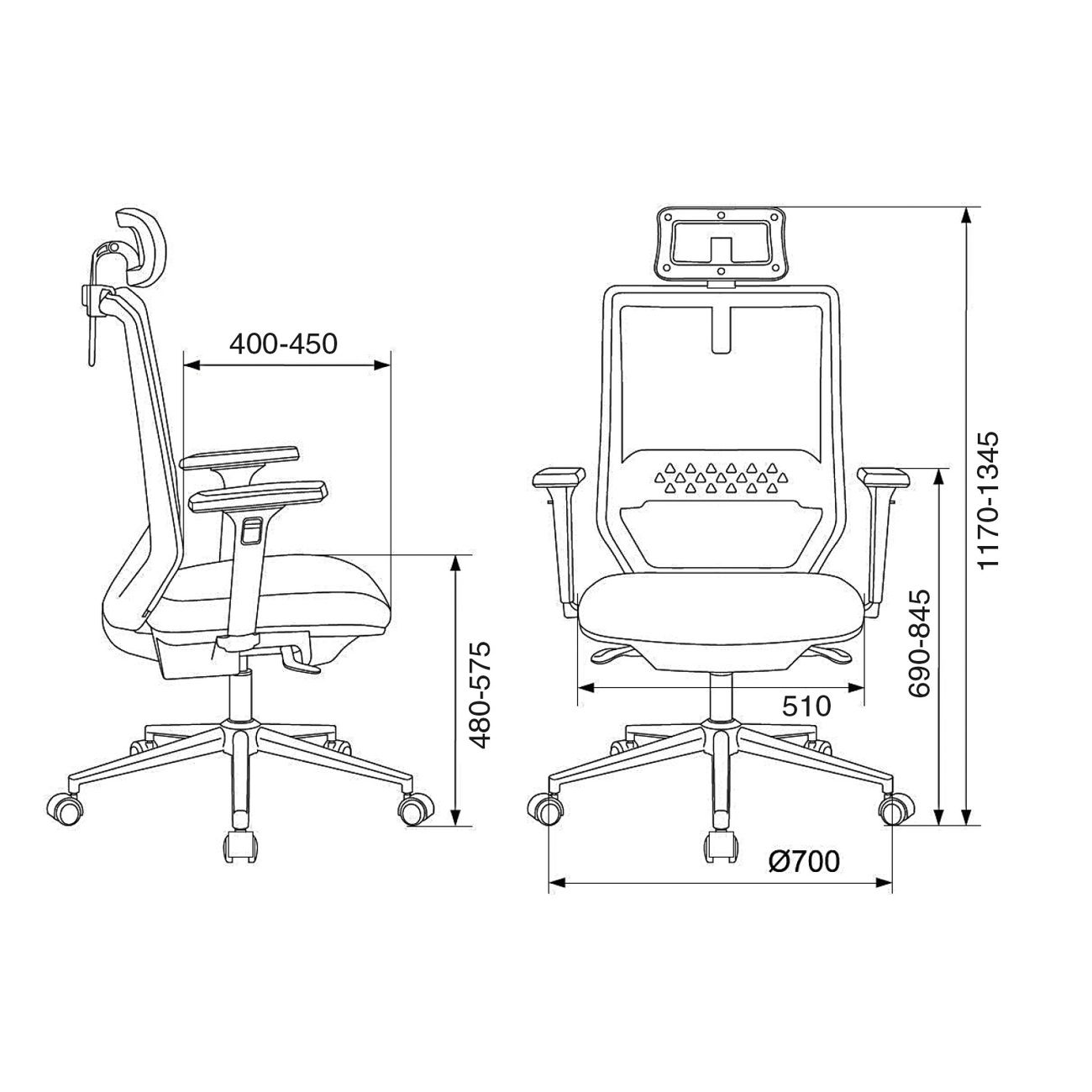 Кресло компьютерное Бюрократ MC-612N-H/B/418B