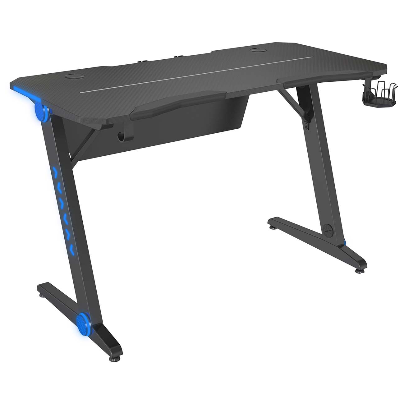 Стол компьютерный игровой Cactus CS-GTIZ-BK-CARBON-RGB МДФ карбон каркас черный