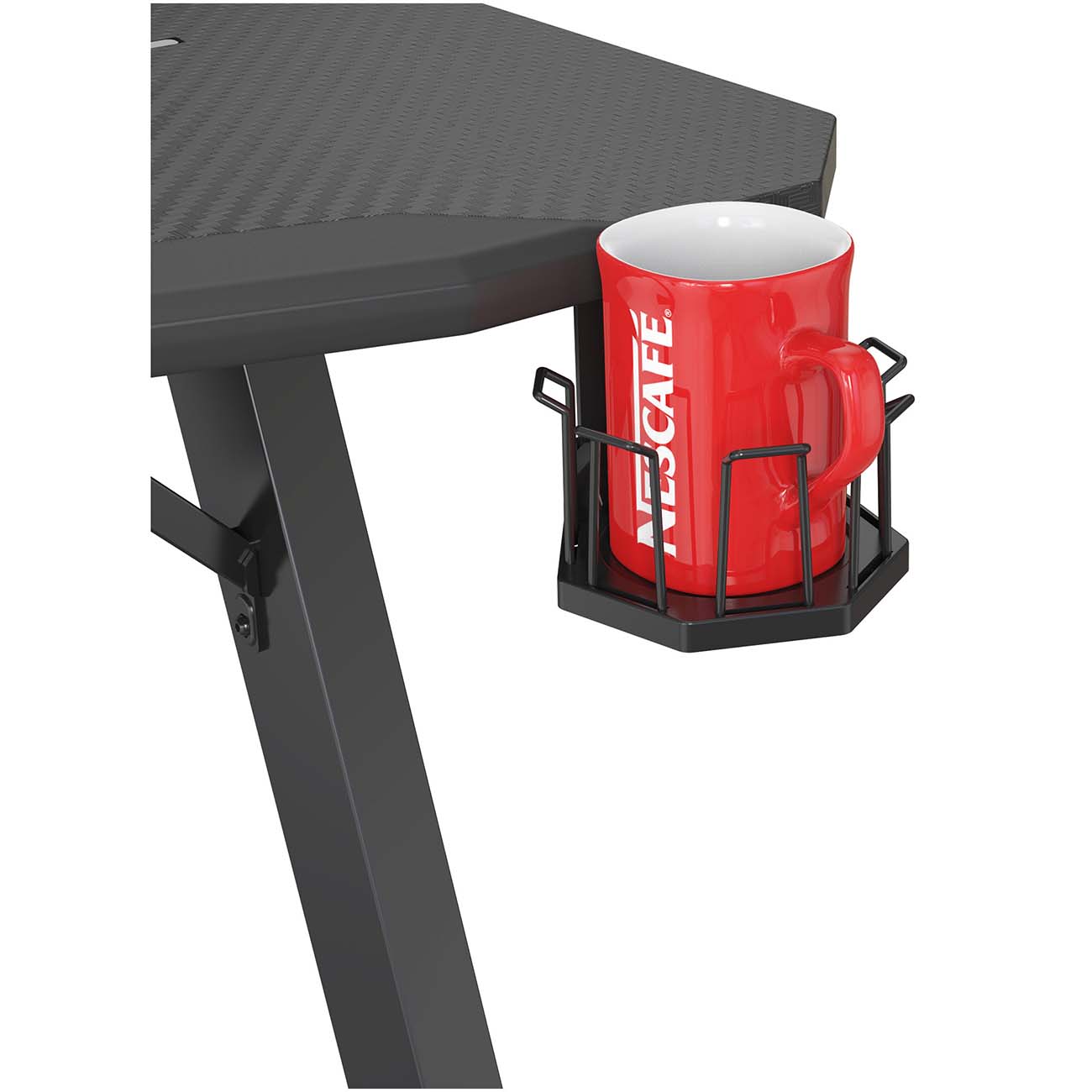 Стол компьютерный игровой Cactus CS-GTIZ-BK-CARBON-RGB МДФ карбон каркас черный