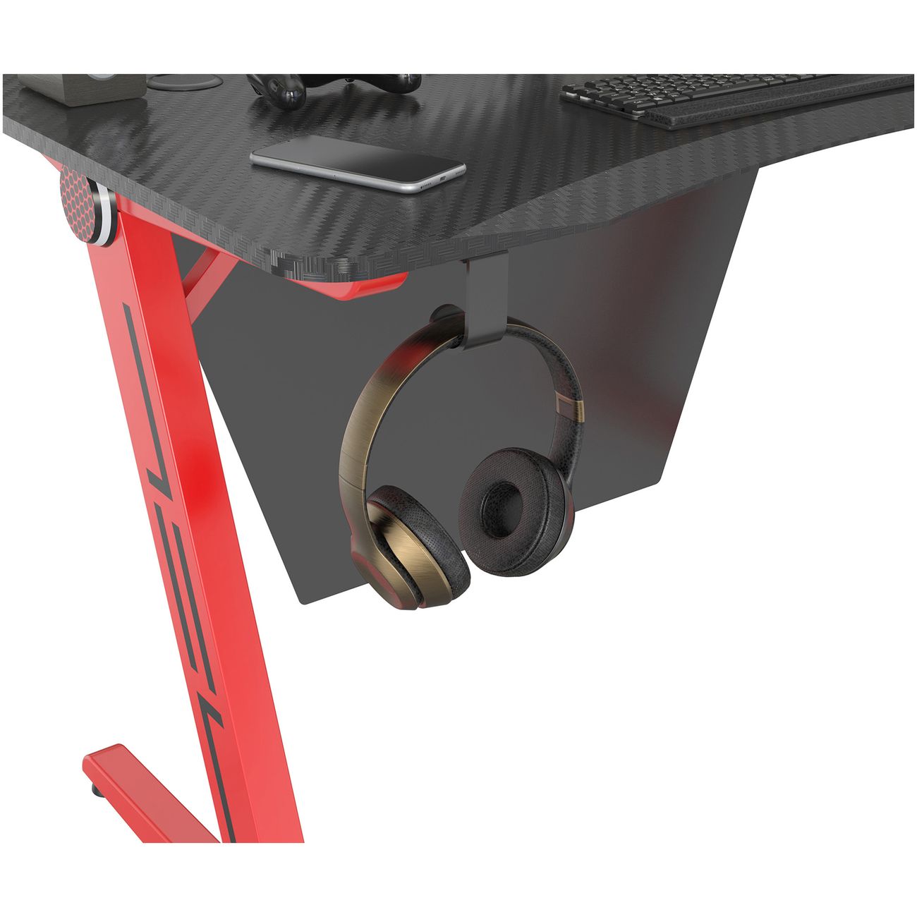 Стол компьютерный игровой Cactus CS-GTZ-RDBK-CARBON МДФ карбон каркас красный