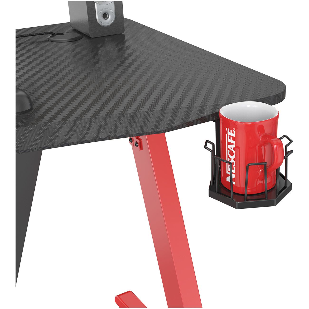 Стол компьютерный игровой Cactus CS-GTZ-RDBK-CARBON МДФ карбон каркас красный