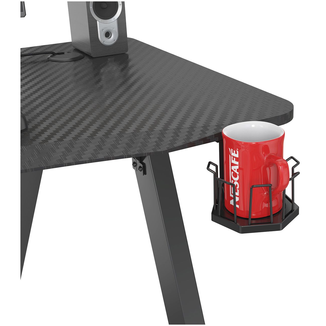 Стол компьютерный игровой Cactus CS-GTZ-BKSL-CARBON МДФ карбон каркас черный