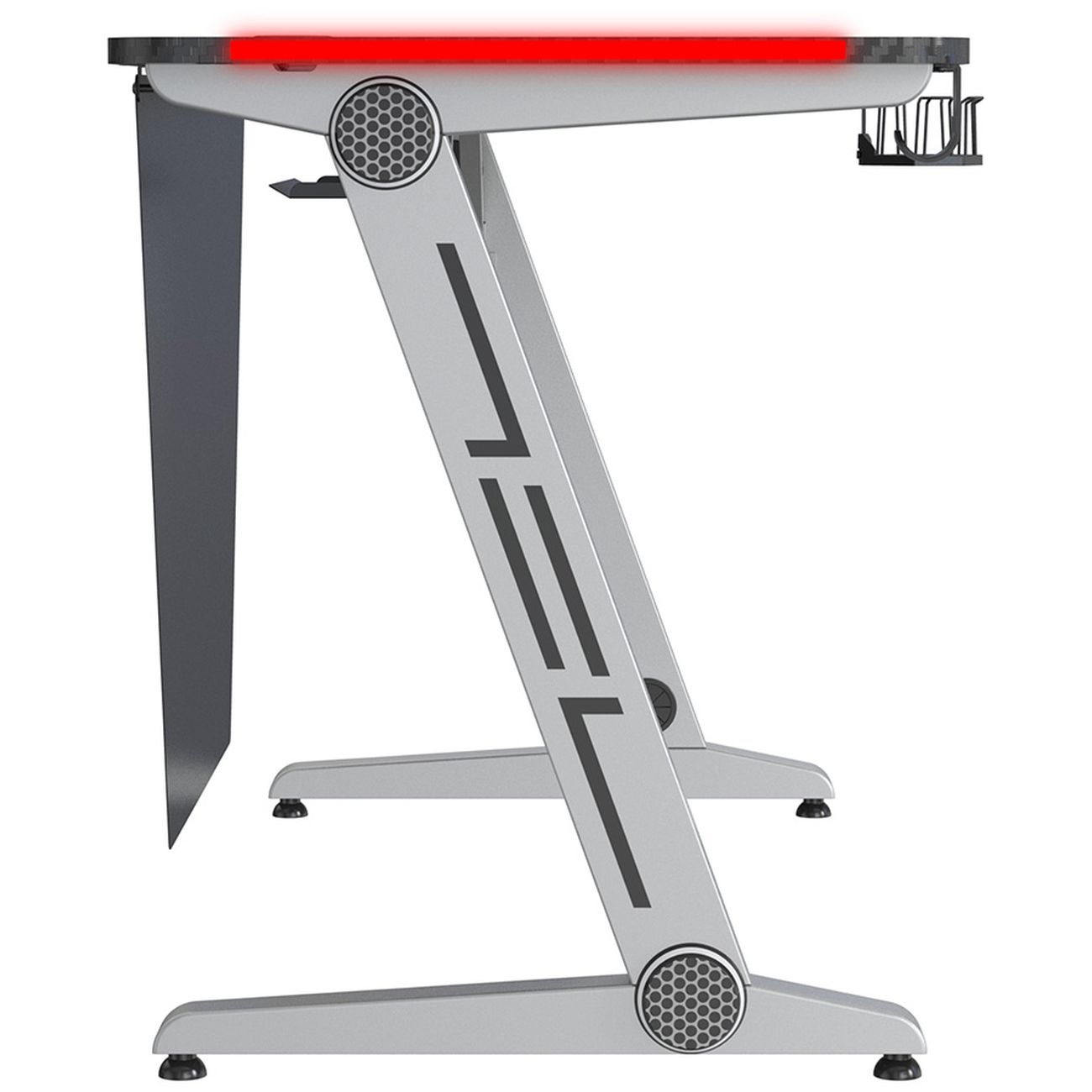 Стол компьютерный игровой Cactus CS-GTZ-SL-CARBON-RED МДФ карбон каркас серебр.