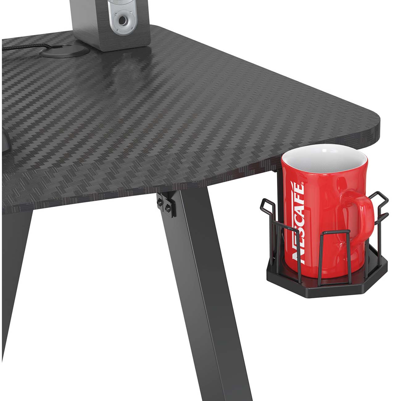 Стол компьютерный игровой Cactus CS-GTZ-BK-CARBON-RED МДФ карбон каркас черный