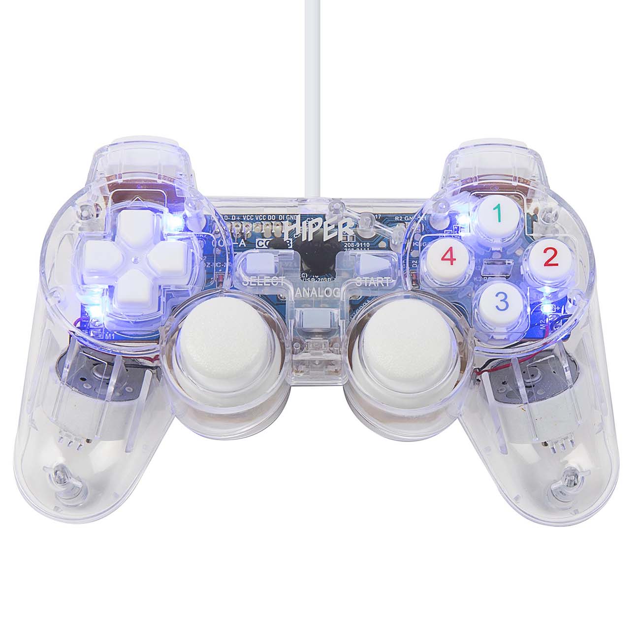 Геймпад HIPER GMP-003 Transparent+белый