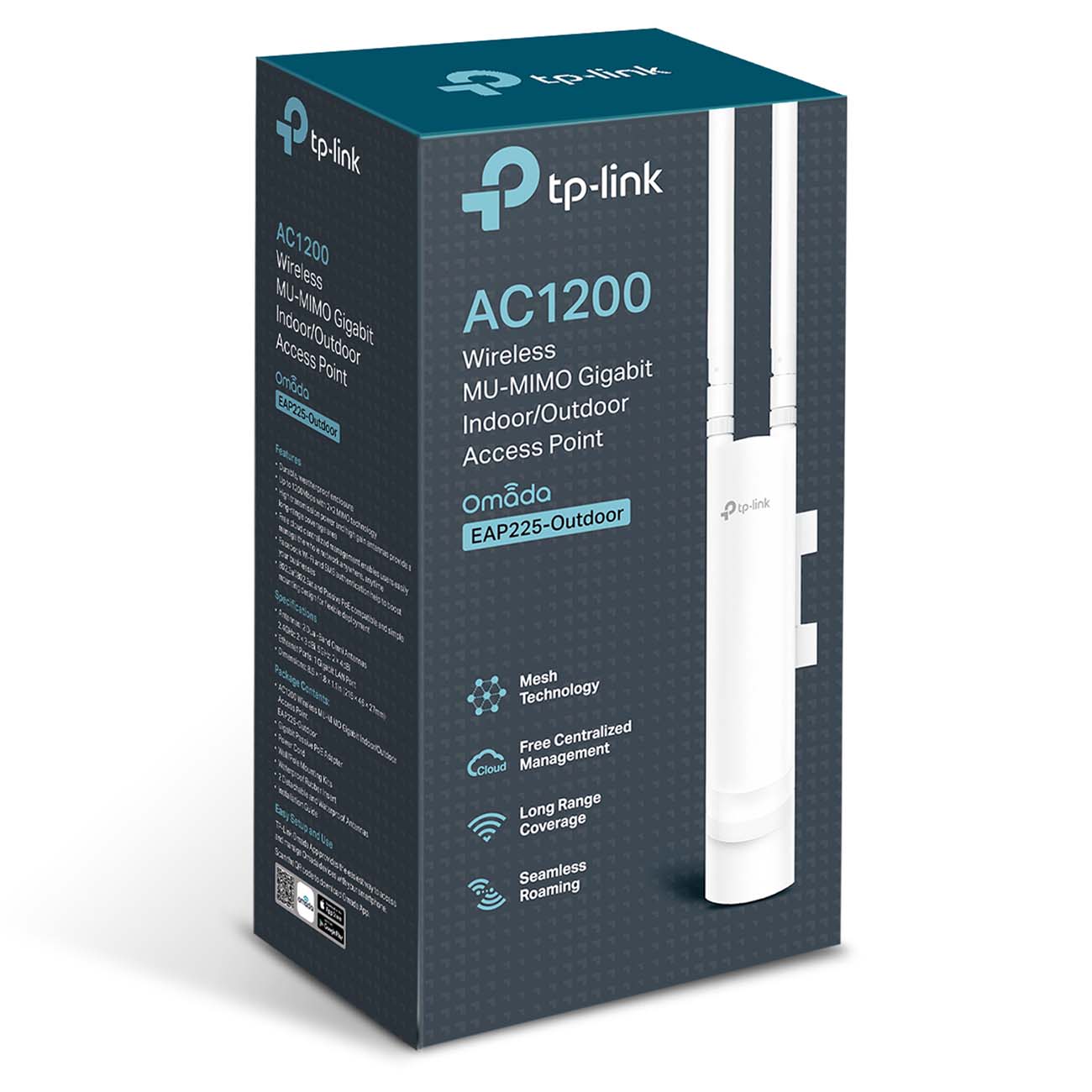 Точка доступа Wi-Fi TP-Link EAP225-outdoor AC1200 10/100/1000BASE-TX белый