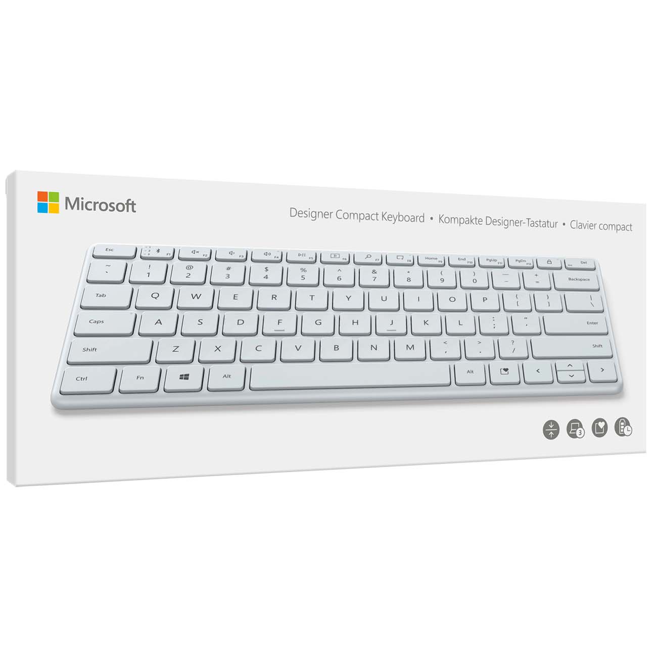 Клавиатура беспроводная Microsoft Bluetooth Designer compact keyboard Monza серый