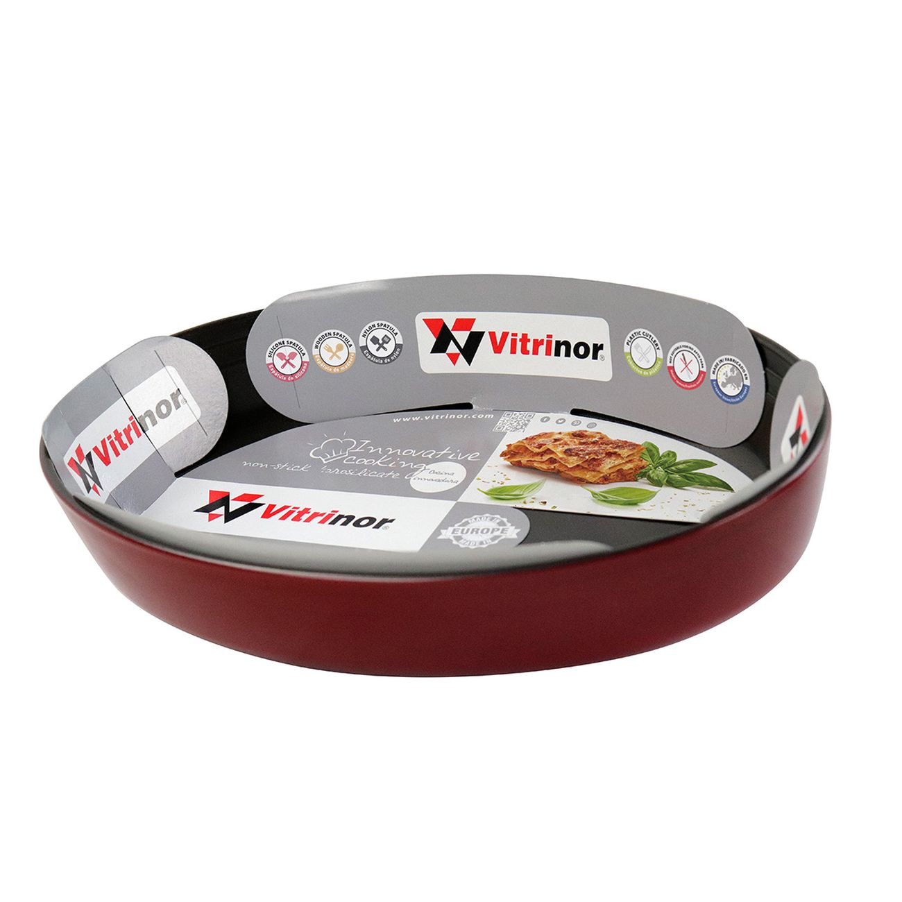 Форма для выпекания (стекло) Vitrinor овальная красная 34/23/6 1400003