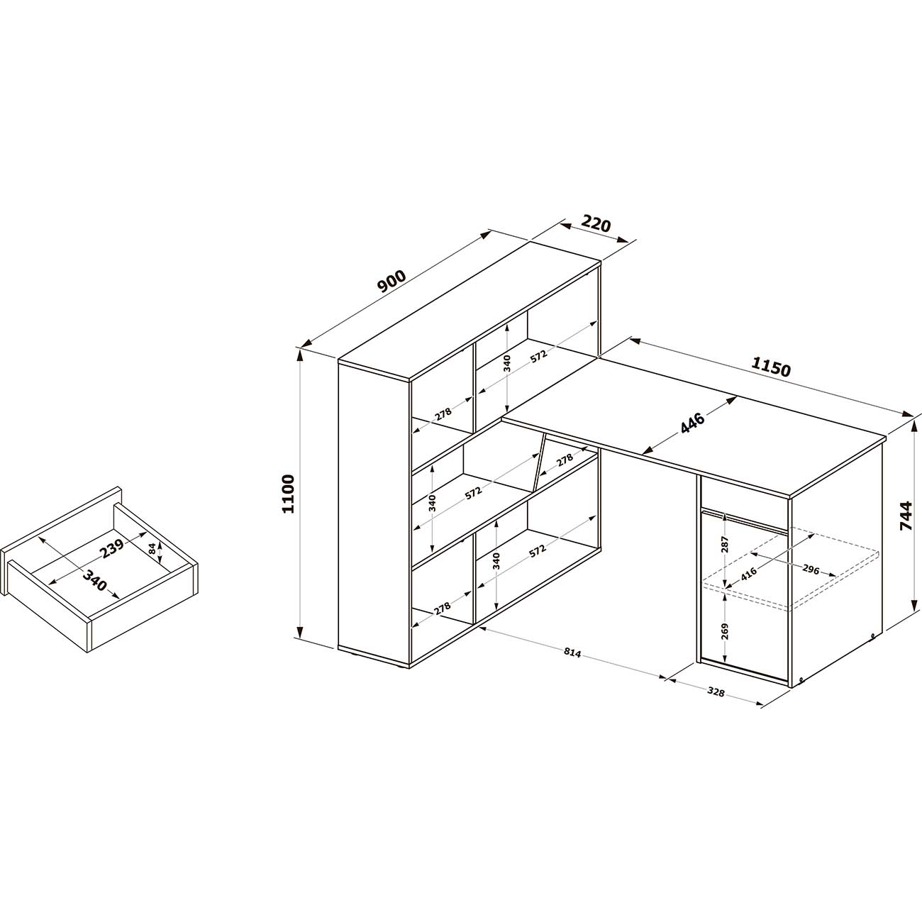 Стол компьютерный Сокол Меб.фабрика СПм-12 Белый