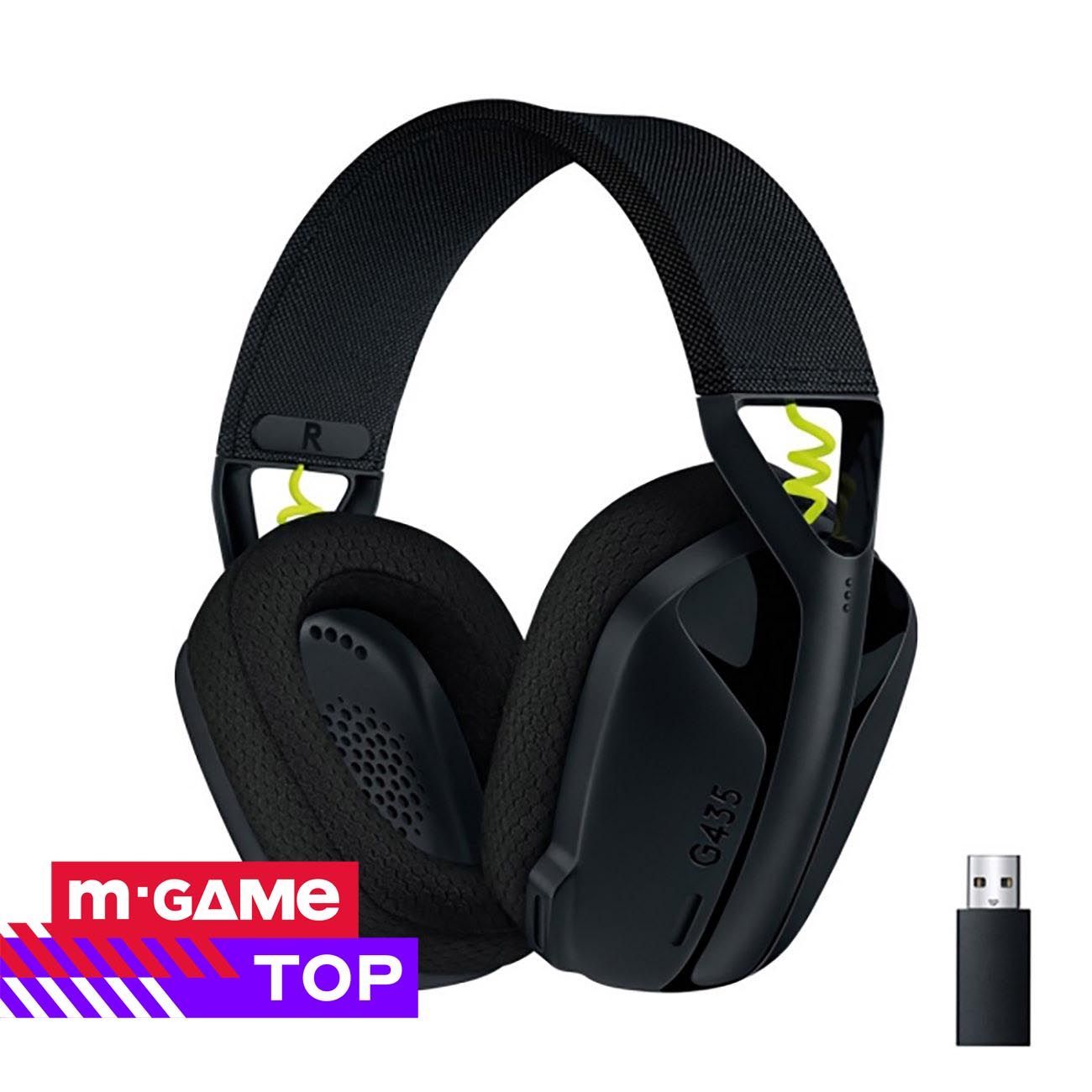 Игровые наушники Logitech G435 Lightspeed черный and Neon желтый