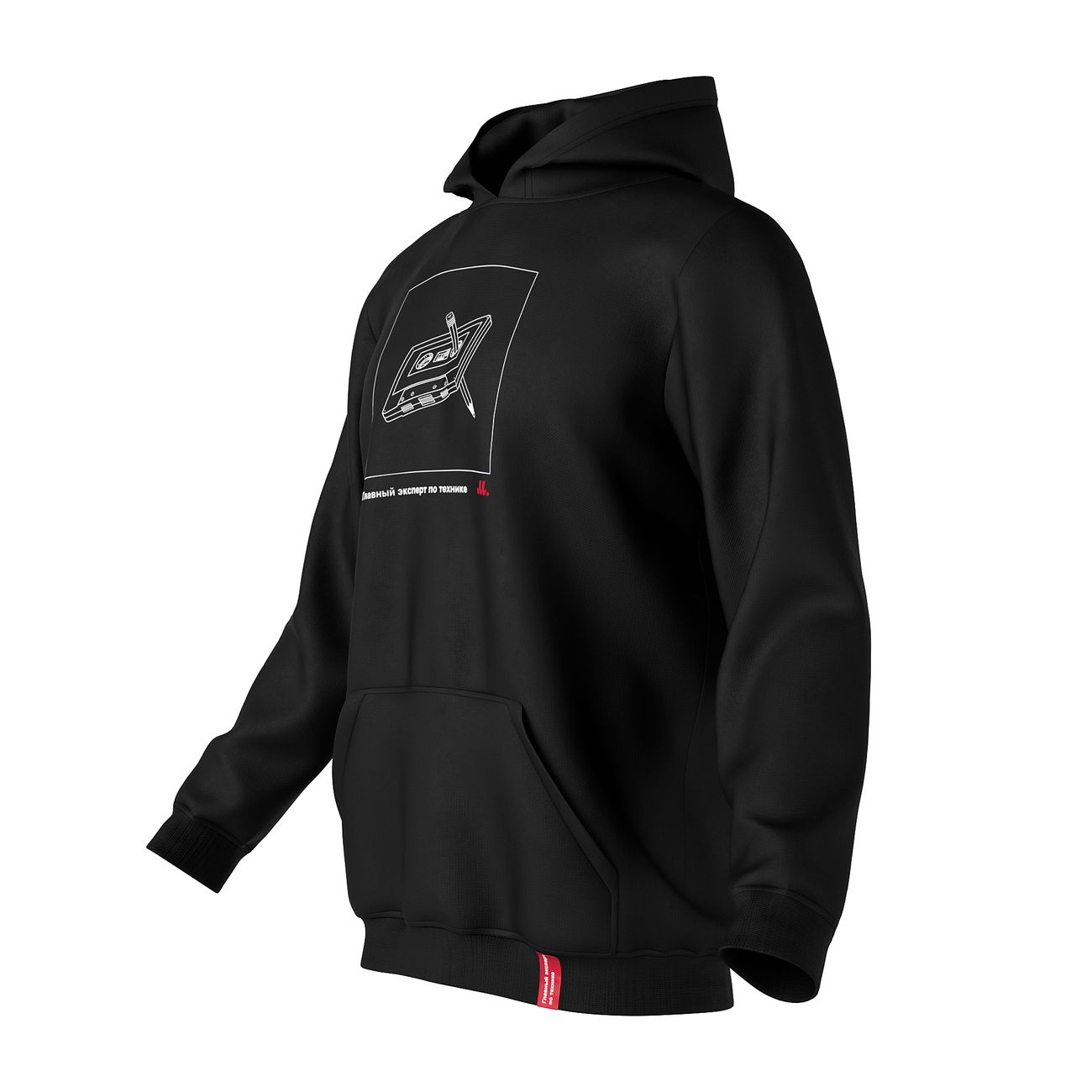 Худи М.Видео Техничный подход, черное (L)