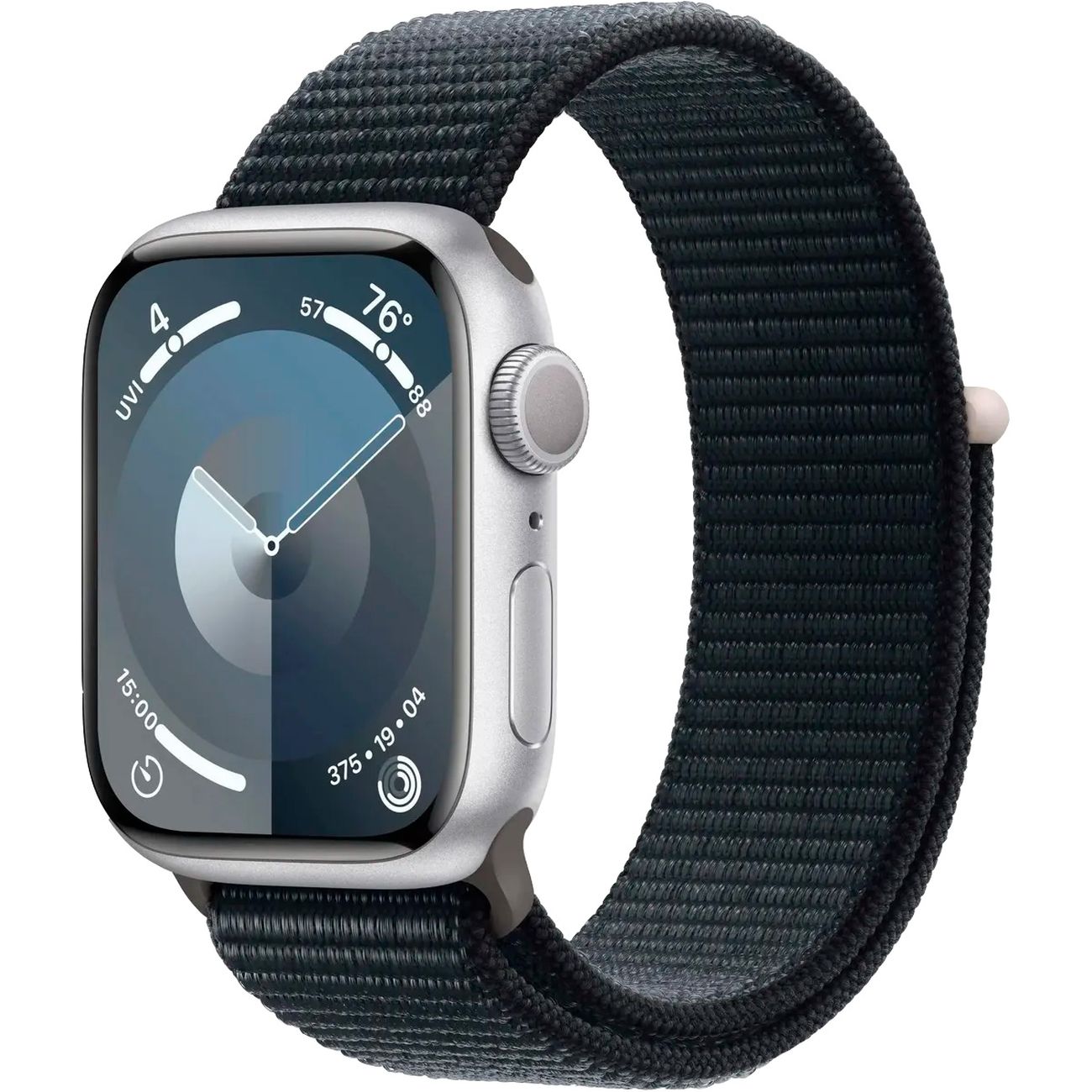 Смарт-часы Apple Watch Series 9 45mm Silver Aluminum Case with Midnight Sport Loop (MR9R3)