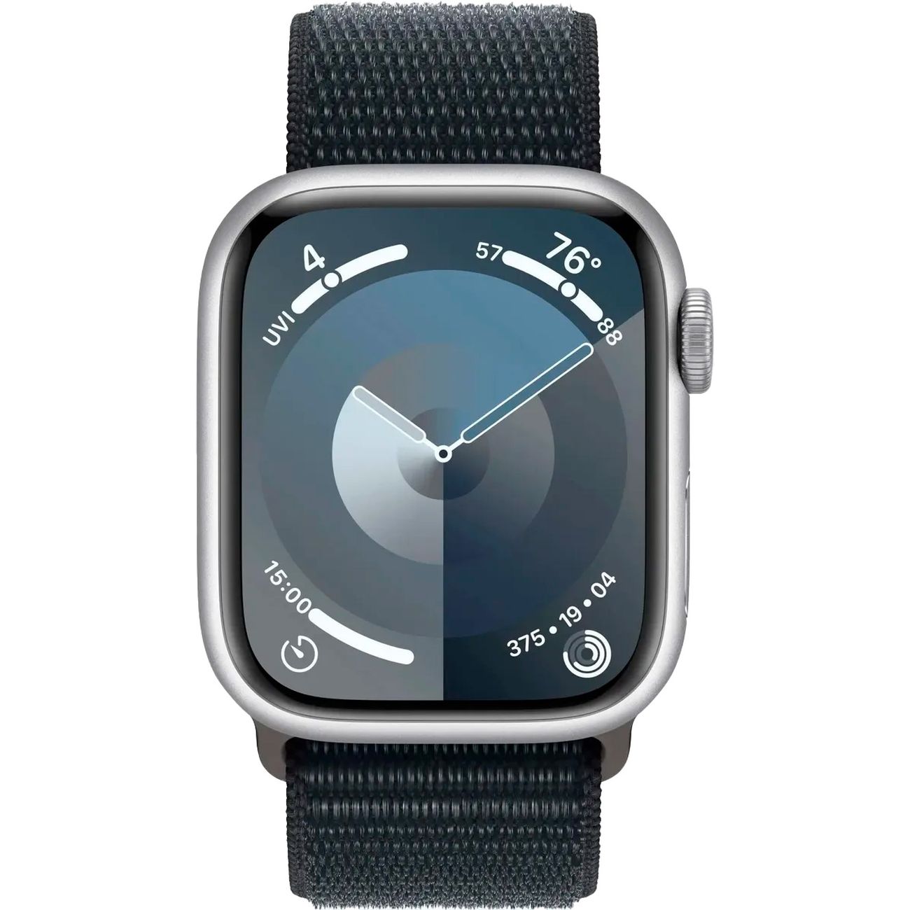 Смарт-часы Apple Watch Series 9 45mm Silver Aluminum Case with Midnight Sport Loop (MR9R3)