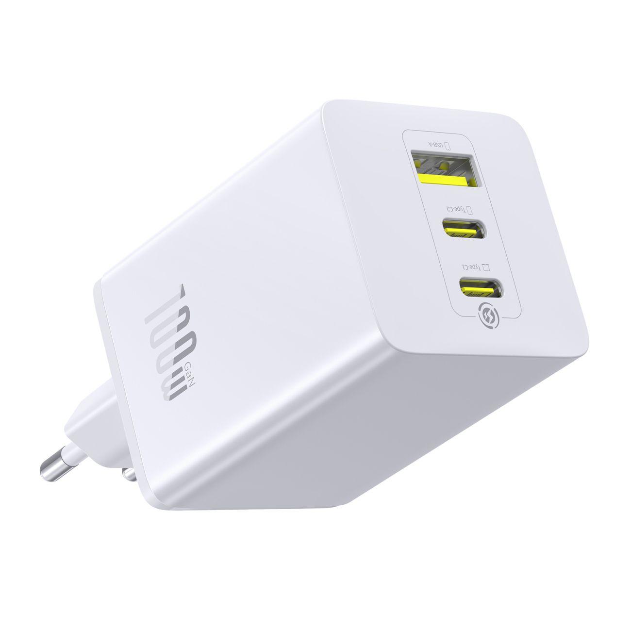 Сетевое зарядное устройство Baseus EnerFill FE11 Fast Charger 2C+U 100W Moon White