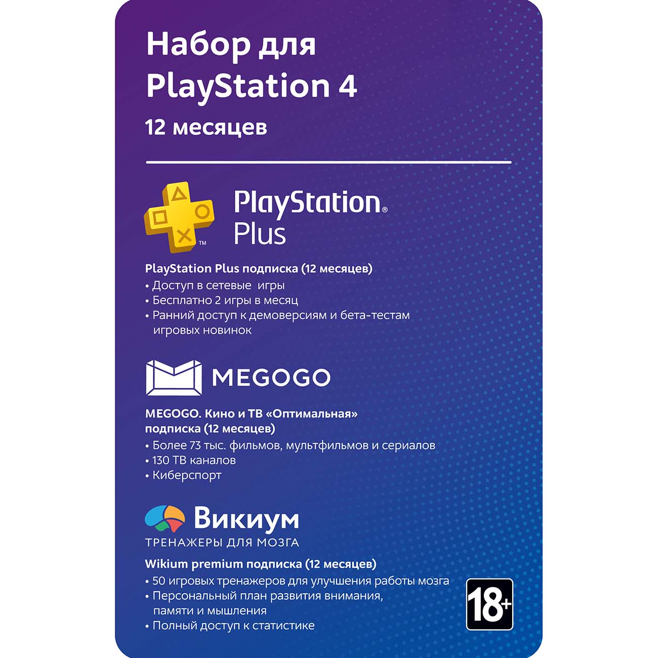 Услуга по активации цифрового пакета МВМ Набор для PlayStation (12 месяцев)