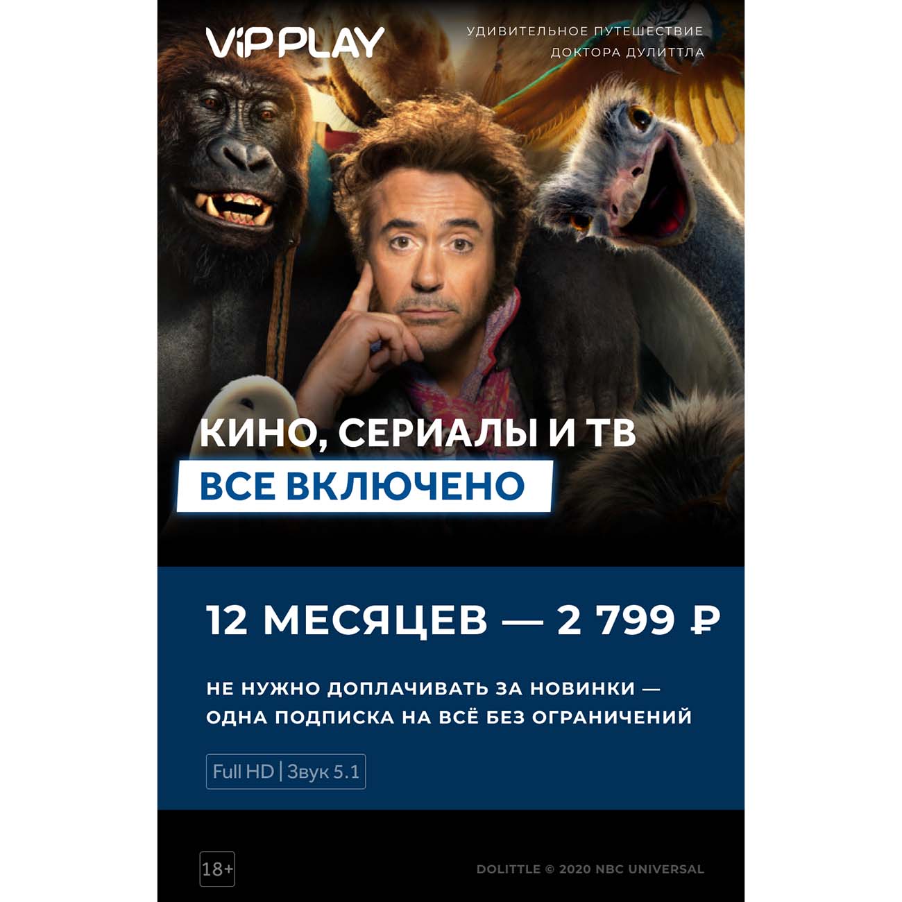 Онлайн-кинотеатр ViP Play 12 месяцев