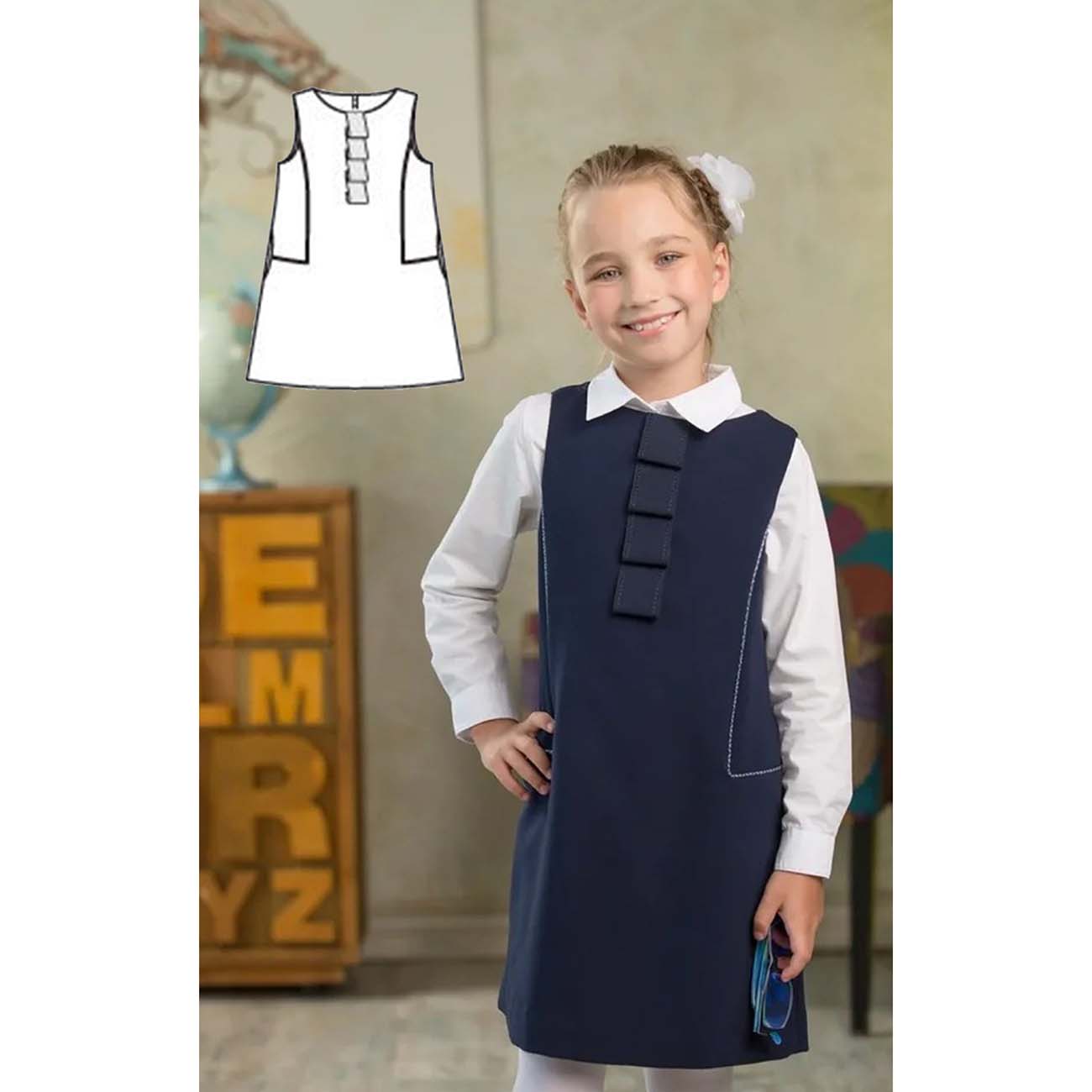 Онлайн курс кройки и шитья burda Школьная форма: Сарафан