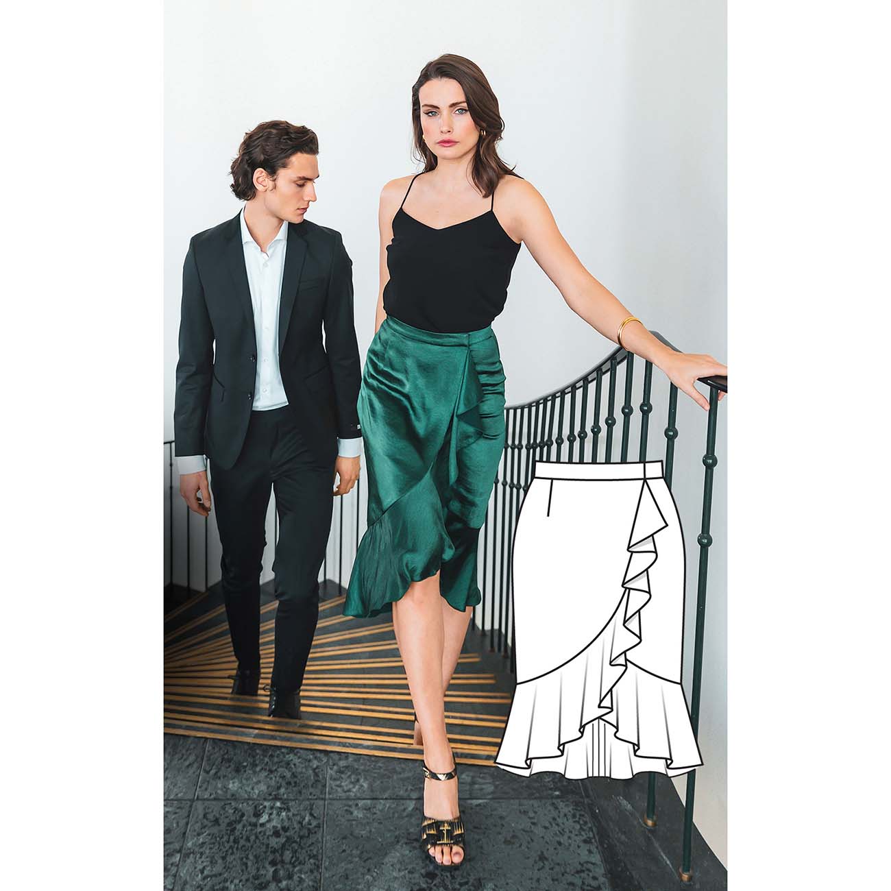 Онлайн курс кройки и шитья burda Юбка с воланом