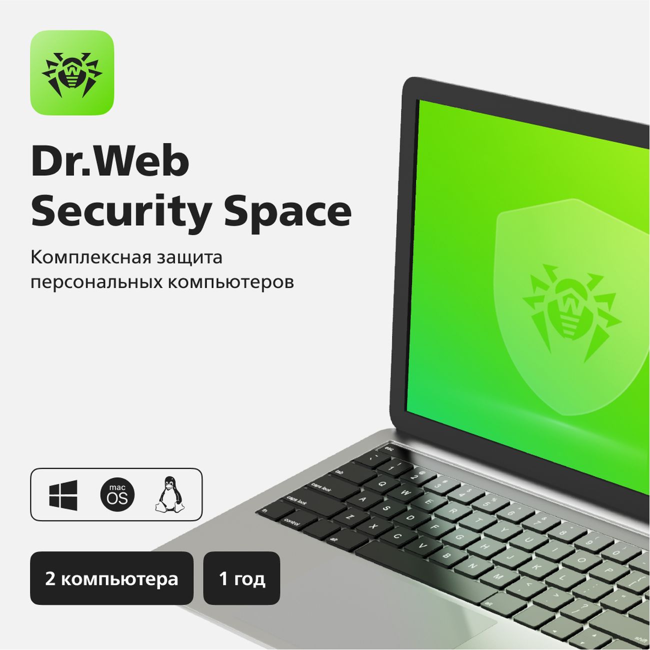 Антивирусы Dr.Web Security Space 12 мес. - 2 ПК