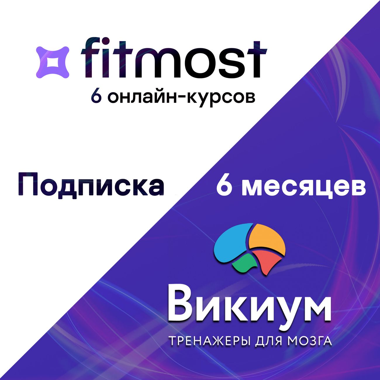 Набор подписок и сервисов Wikium Premium + Fitmost base 6 курсов 6 месяцев