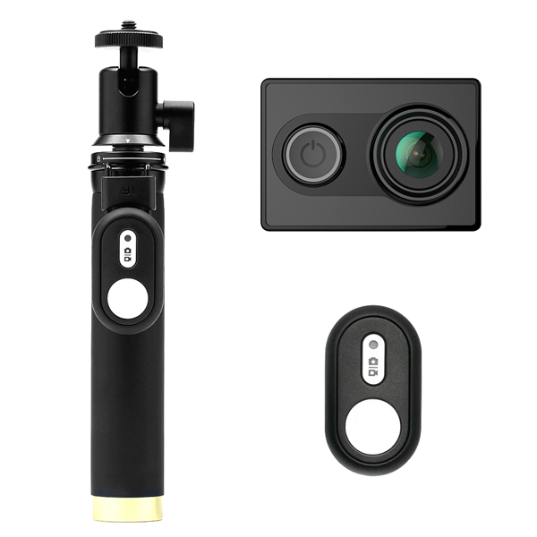 Видеокамера экшн Yi комплект с Bluetooth-моноподом черный