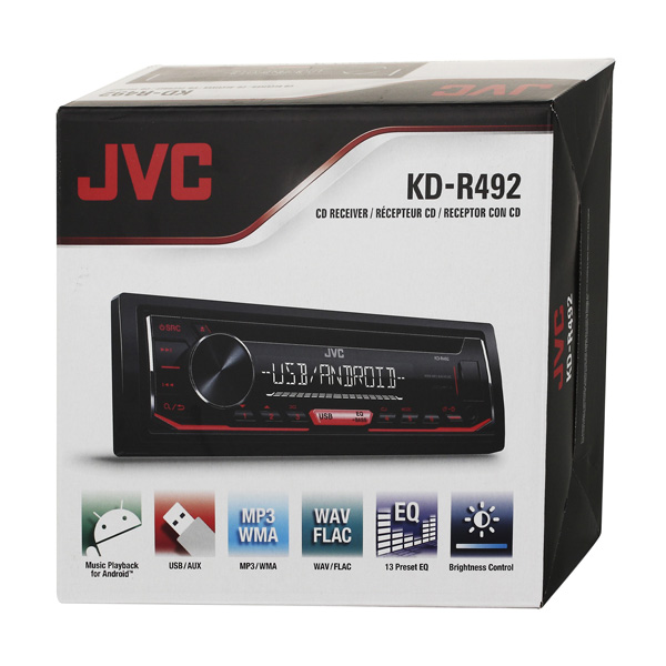 Автомобильная магнитола с CD MP3 JVC KD-R492 + USB 8Gb