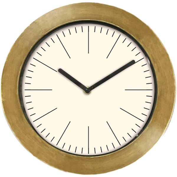 Часы-будильник Innova W09651, дерево, круглые 29см, золотой