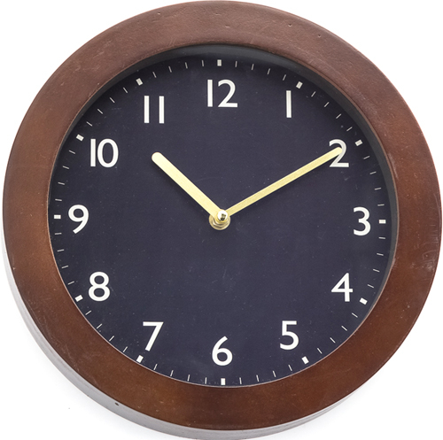 Часы-будильник Innova W09652, дерево, круглые 29см, Brown/синий