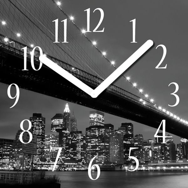 Часы-будильник Innova W09661 Мост, стекло, 30*30см