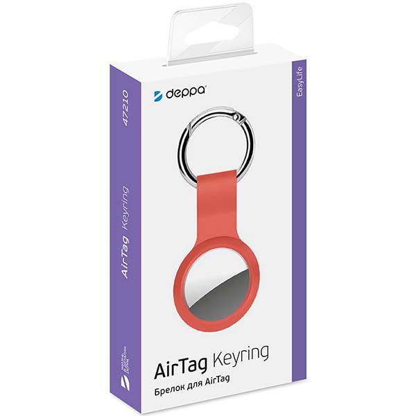 Чехол-брелок для AirTag Deppa силикон оранжевый