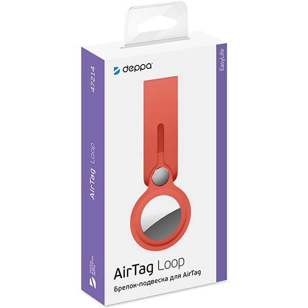 Чехол-подвеска для AirTag Deppa силикон оранжевый