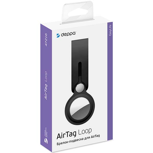 Чехол-подвеска для AirTag Deppa силикон черный