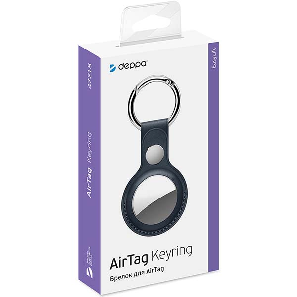 Чехол-брелок для AirTag Deppa PU синий