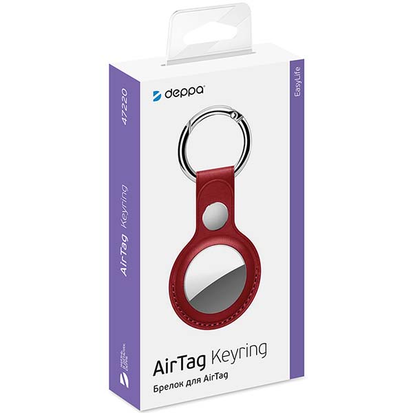 Чехол-брелок для AirTag Deppa PU красный