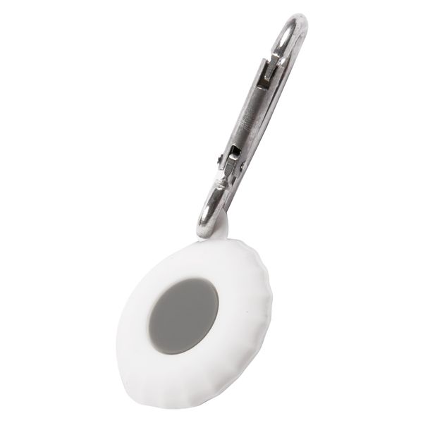 Чехол-брелок для AirTag Red Line круг силикон белый