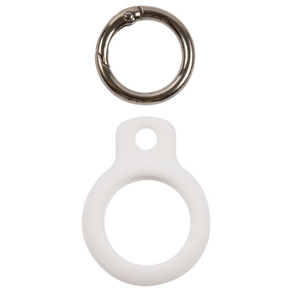 Чехол-брелок для AirTag Red Line двусторонний силикон белый фото