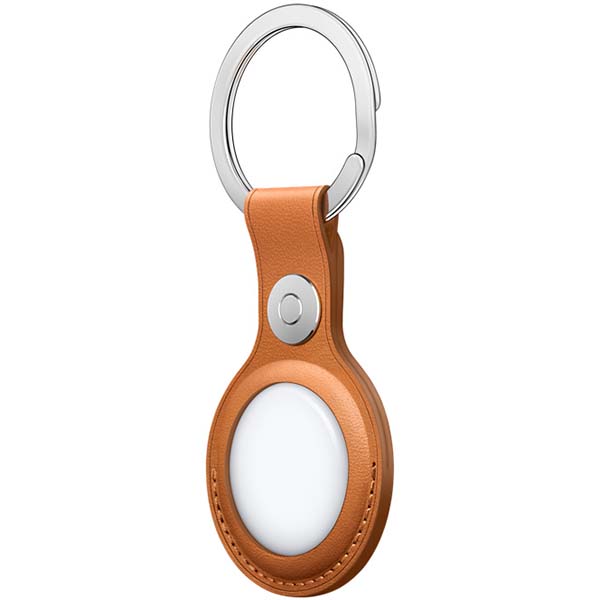Чехол-брелок для AirTag Apple Leather Golden Brown (MMFA3)