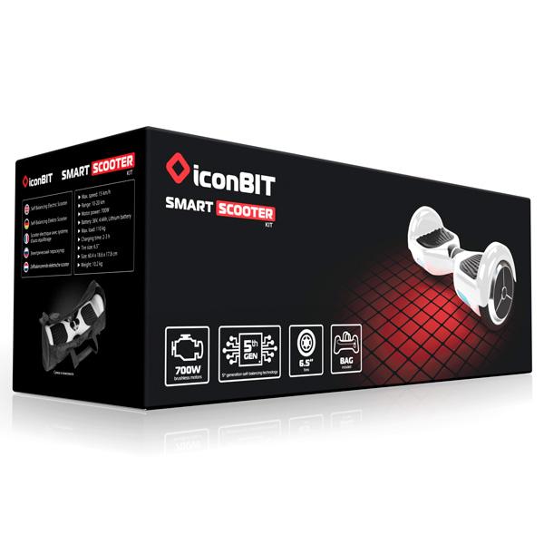 Восстановленный гироскутер 6.5 дюймов iconBIT Smart Scooter Kit White (SD-0012), отличный