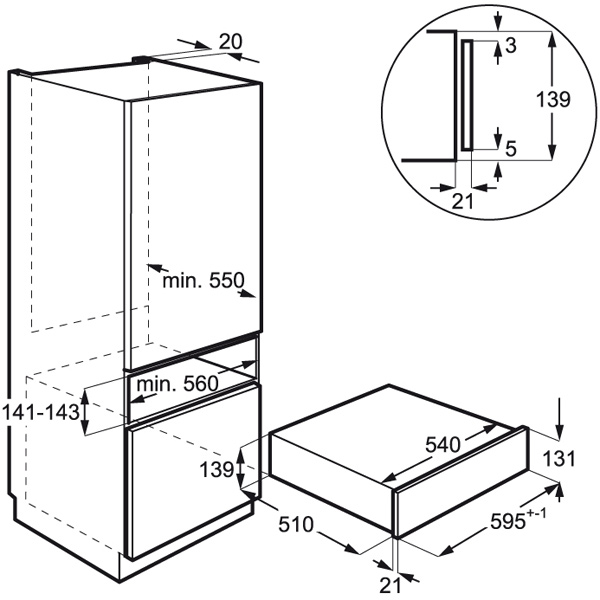 Встраиваемый ящик для упаковки в вакуум AEG KDE911423M