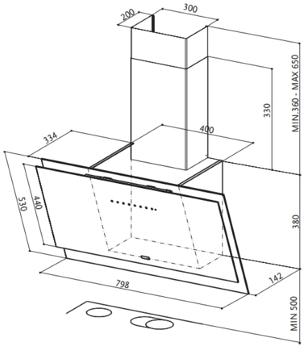Вытяжка Faber BLACK TIE BRS WH A80
