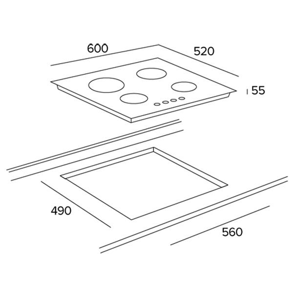 Встраиваемая газовая панель независимая Teka PAC 60 4G AI AL CI