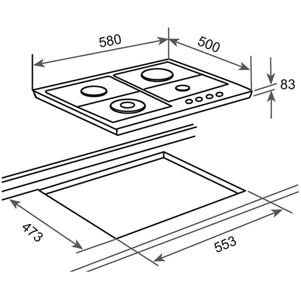 Встраиваемая газовая панель независимая Teka EH 60 4G AI AL TR CI NAT AB