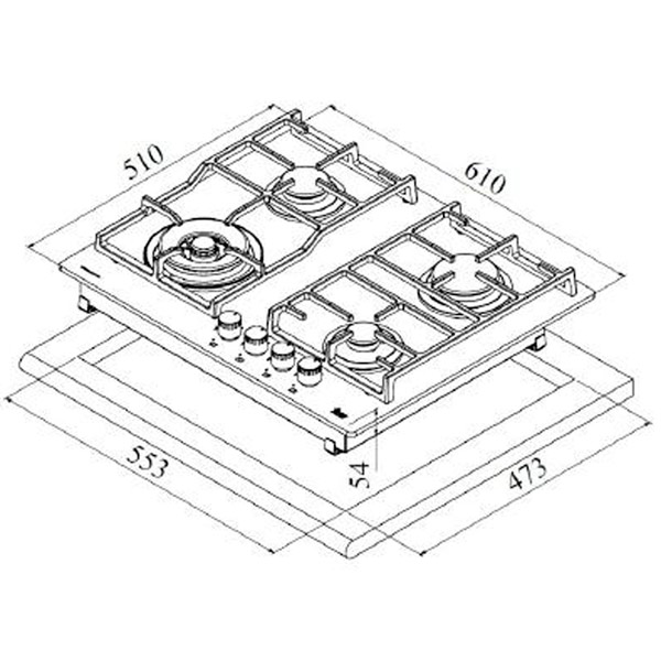 Встраив. газовая панель Teka CGW LUX 60 4G AI AL CI NAT