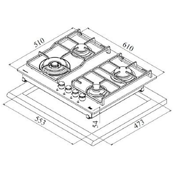 Вытяжка встраиваемая в шкаф 60 см Teka CGW LUX 60 4G AI AL TR CI NAT