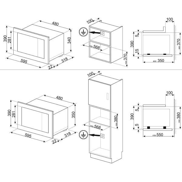 Встраиваемая микроволновая печь Премиум Smeg FMI320X2