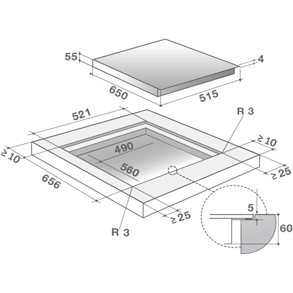 Встраиваемая индукционная панель независимая Премиум De Dietrich DPI7684XT