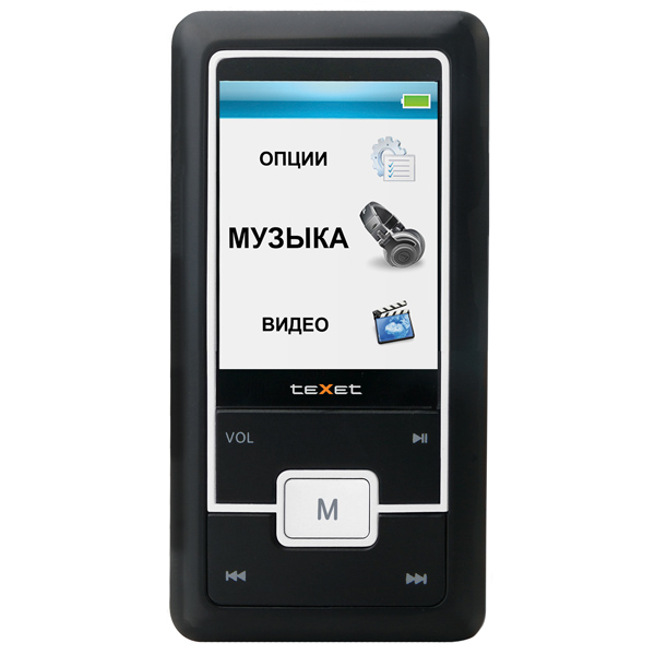 Портативный медиаплеер teXet T-569 4Gb Black/белый