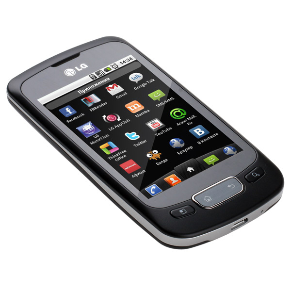 Смартфон LG P500 Optimus One черный
