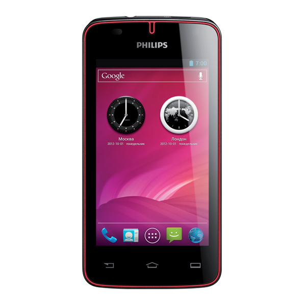 Смартфон Philips Xenium W536 Black/красный фото