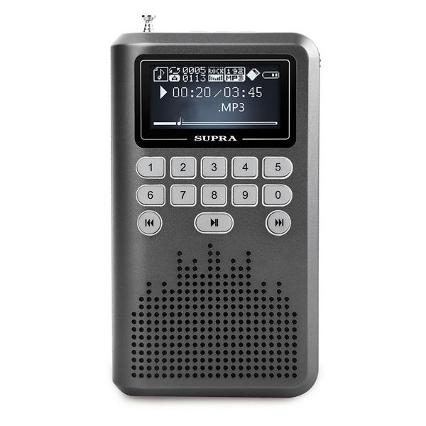 Радиоприемник Supra PAS-3907 серый